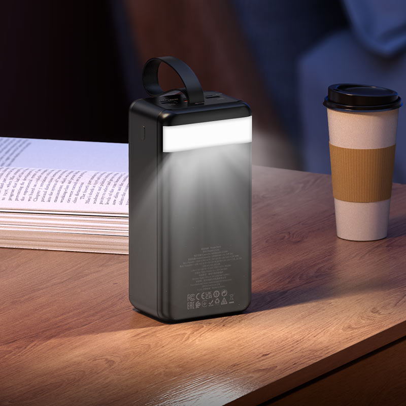 CARGADOR CELULAR 60000MAH CARGA RÁPIDA 22W HOCO J123C - NEGRO - 5