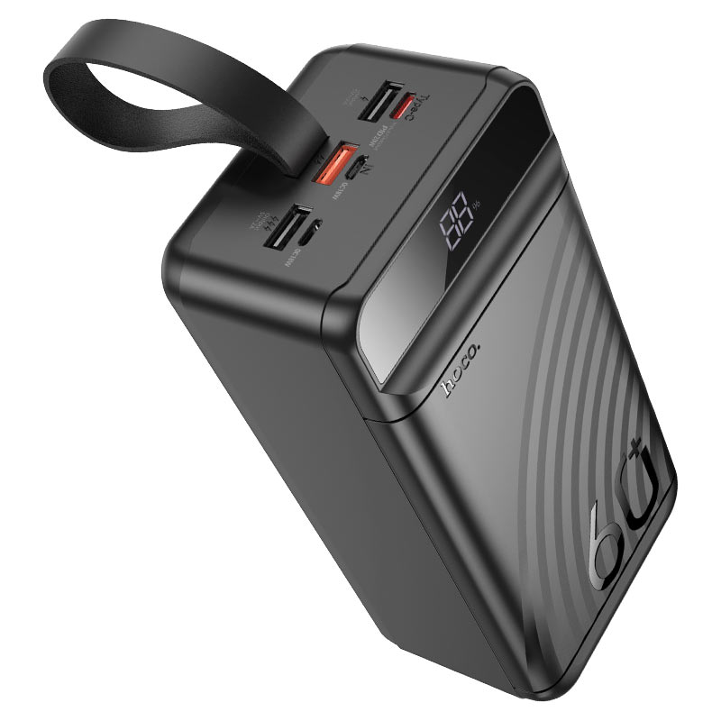 CARGADOR CELULAR 60000MAH CARGA RÁPIDA 22W HOCO J123C - NEGRO - 7