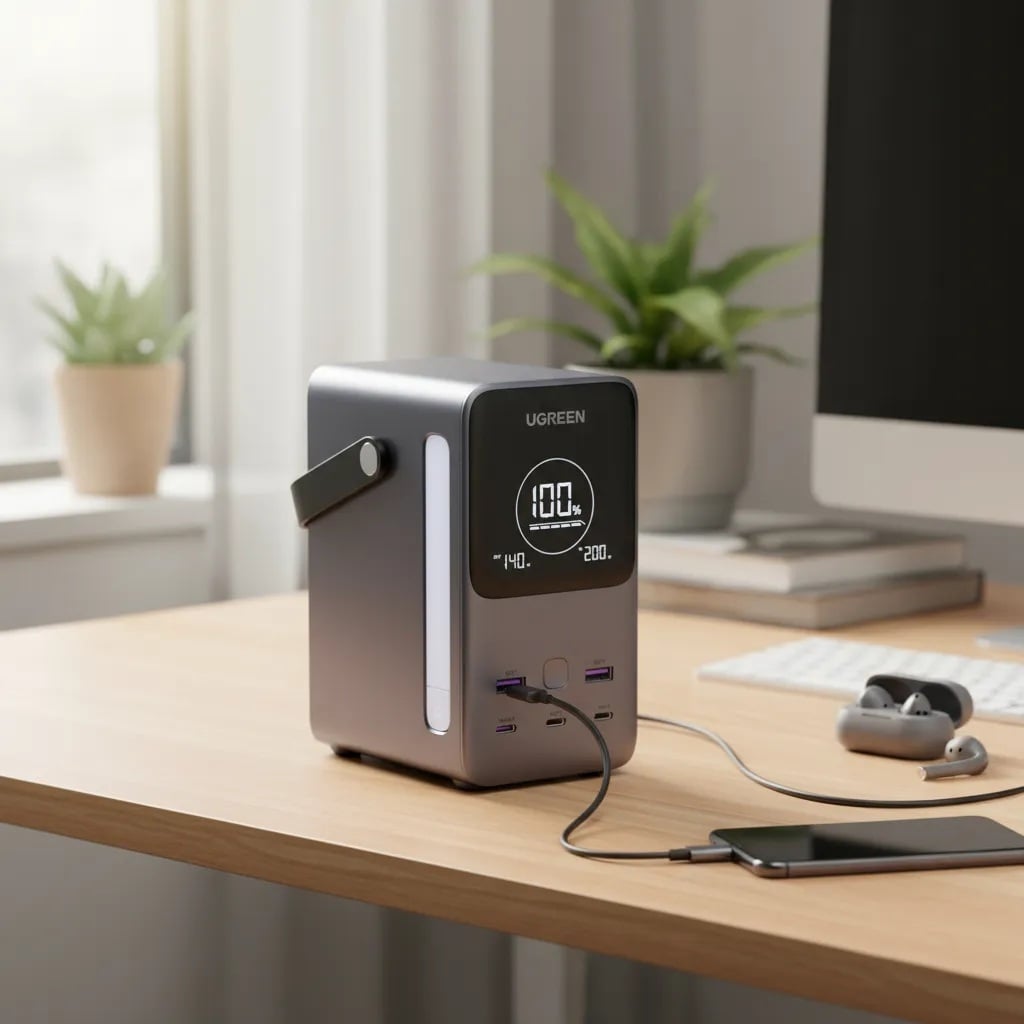 UGREEN CARGADOR PORTÁTIL DE 300W 48000MAH CON PANTALLA DIGITAL INTELIGENTE ILUMINACIÓN - 3