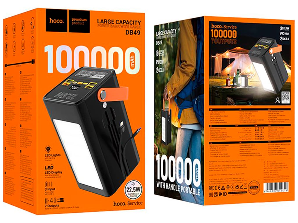POWER BANK 100000MHA CARGA RAPIDA 22W HOCO PREMIUN - 5