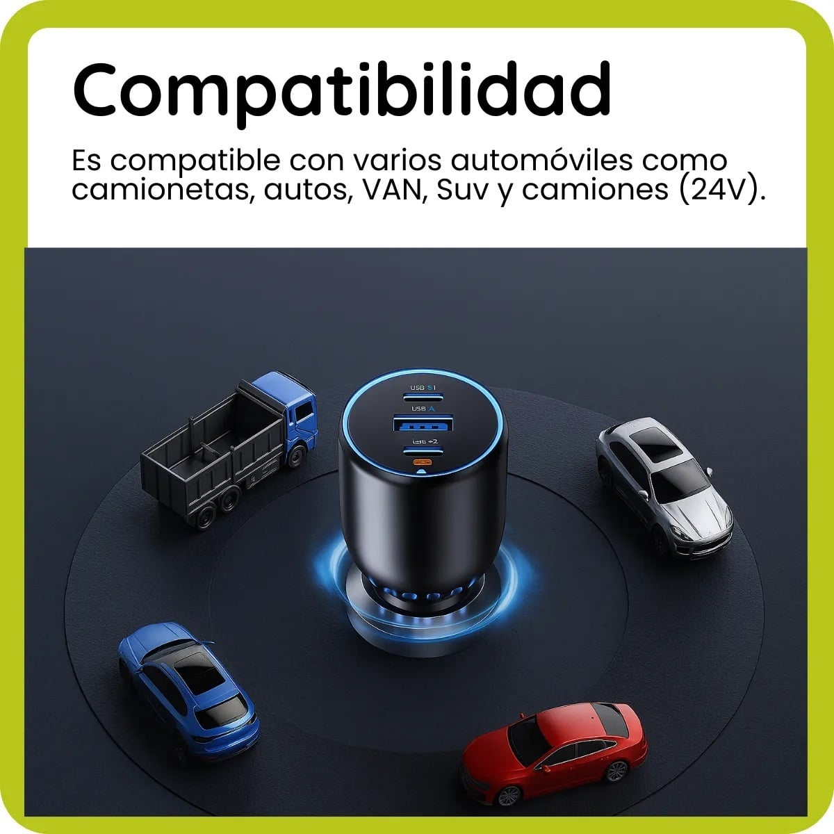 CARGADOR DE AUTO UGREEN 75W 3 PUERTOS 2C+1USB - 2