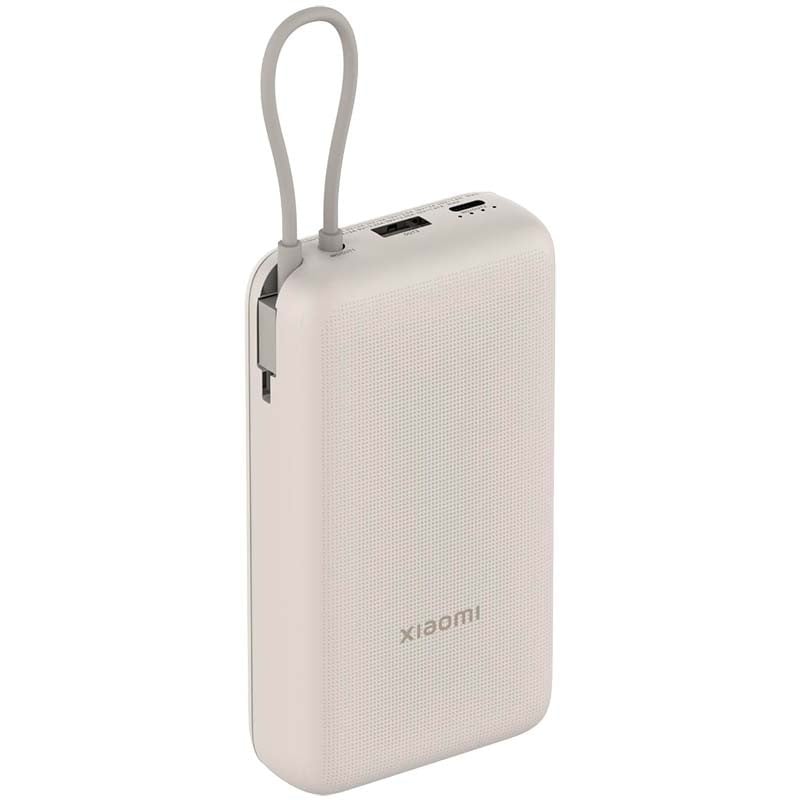 POWER BANK XIAOMI 20000MAH 33W CARGA RAPIDA CABLE INTEGRADO - BEIGE - 1