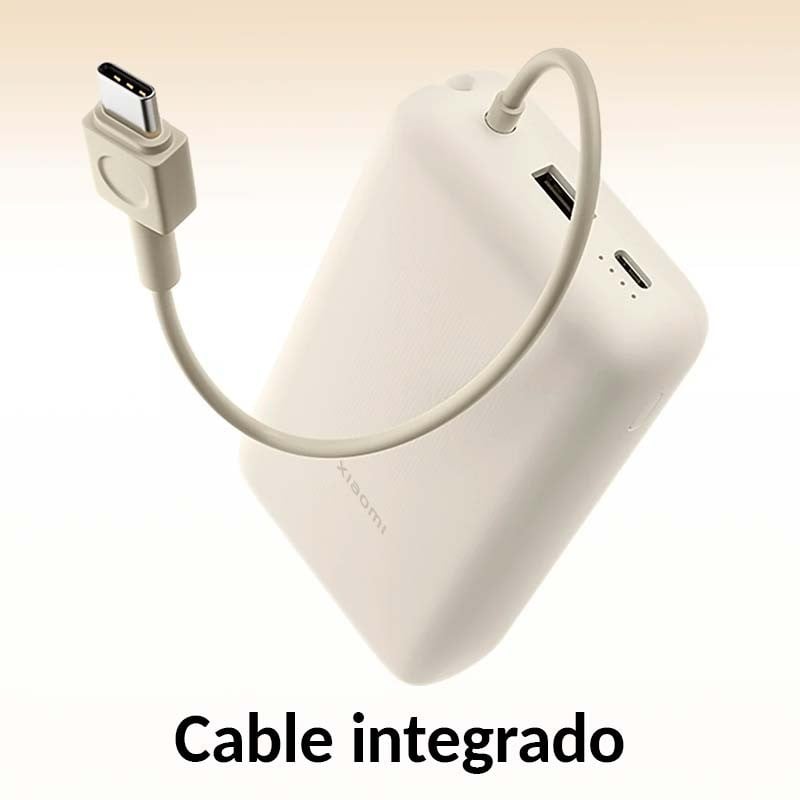 POWER BANK XIAOMI 20000MAH 33W CARGA RAPIDA CABLE INTEGRADO - BEIGE - 2