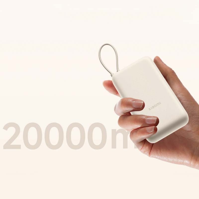 POWER BANK XIAOMI 20000MAH 33W CARGA RAPIDA CABLE INTEGRADO - BEIGE - 5