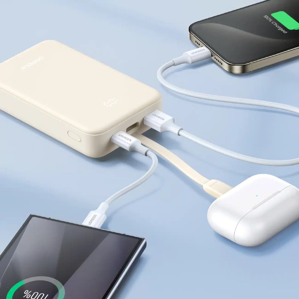 BATERÍA EXTERNA UGREEN 20000MAH CON CABLE INTEGRADO TIPO C PB505 - 2