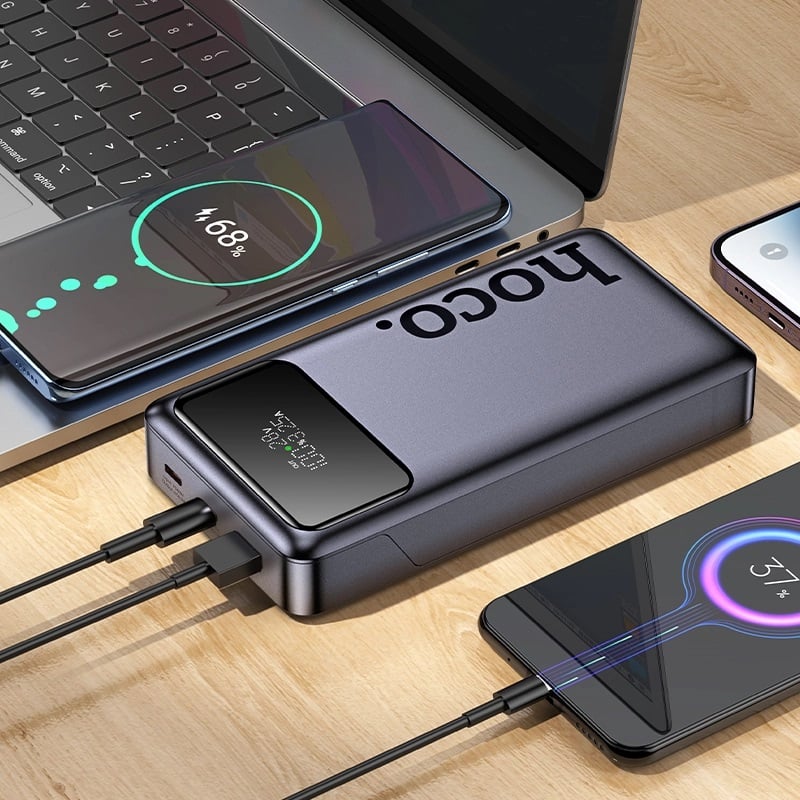 POWER BANK 25,000 MAH 65W CON PANTALLA DIGITAL HOCO Q40 - GRIS - 2