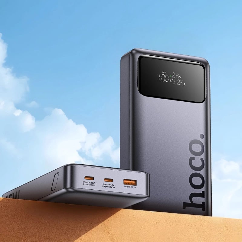 POWER BANK 25,000 MAH 65W CON PANTALLA DIGITAL HOCO Q40 - GRIS - 3