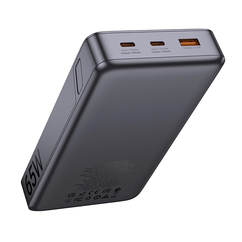 POWER BANK 25,000 MAH 65W CON PANTALLA DIGITAL HOCO Q40 - GRIS - 5