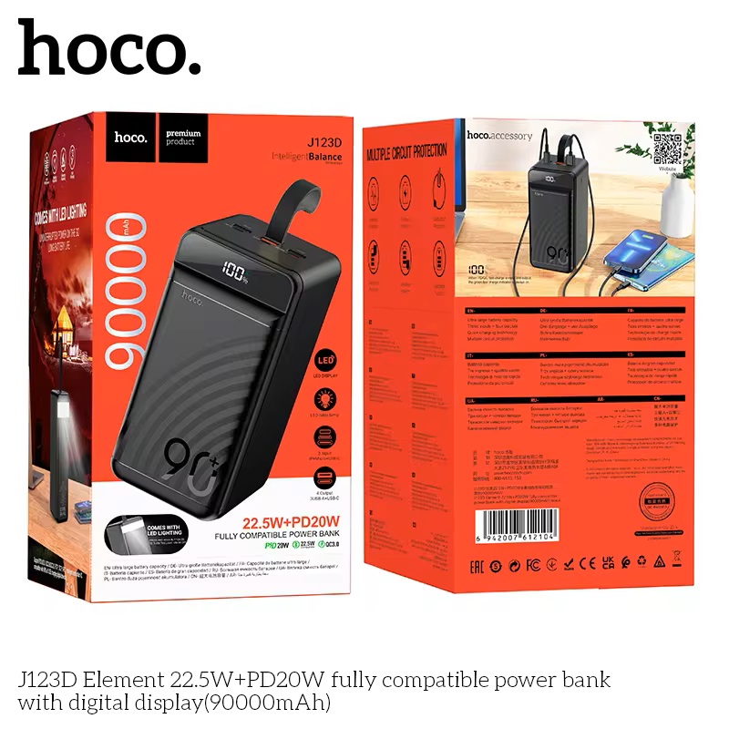 POWER BANK 90000MHA CARGA RAPIDA 22W HOCO PREMIUN J1123D - 7