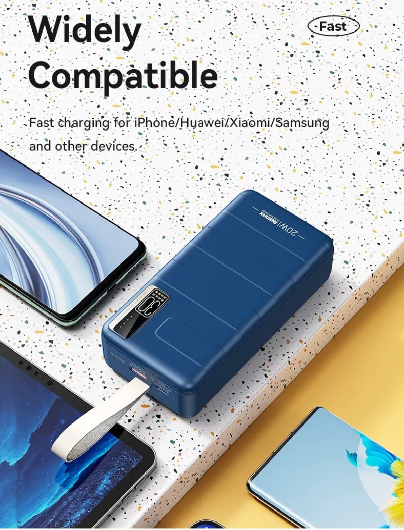 POWER BANK REMAX 30000MHA 22W CARGA RAPIDA - AZUL - 3