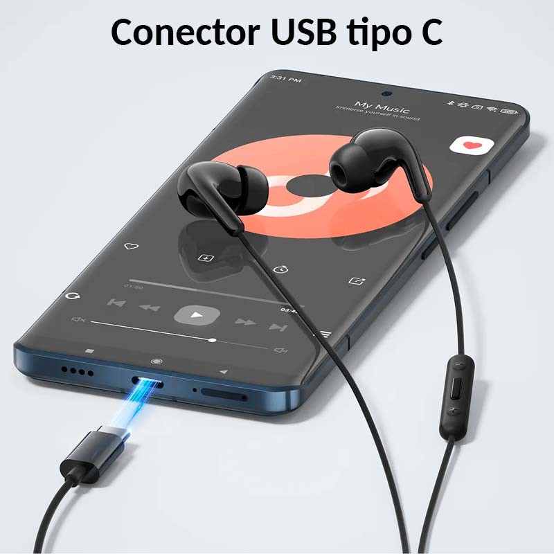 AUDIFONOS XIAOMI TYPE-C NEGRO - AURICULARES IN-EAR TIPO C - 3