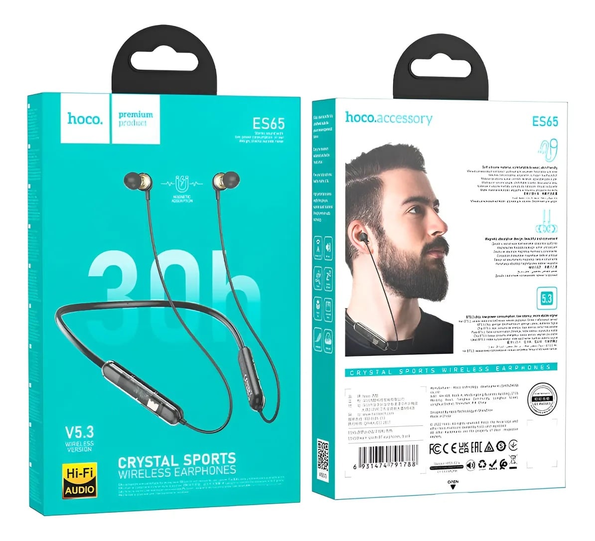 AUDÍFONOS DEPORTIVOS BLUETOOTH 5.3 HOCO ES65 SONIDO HI-FI - 4