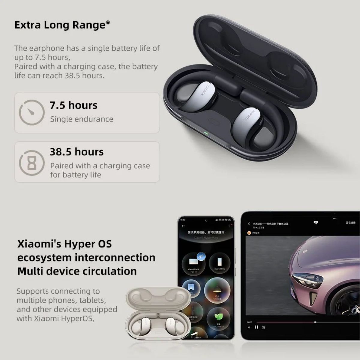 XIAOMI OPENWEAR STEREO CANCELAC DE RUIDO DOBLE MICRÓF COSMIC GRAY - 6