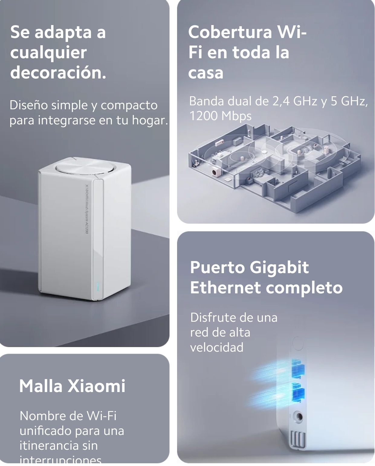 ROUTER REPETIDOR WIFI XIAOMI MESH SYSTEM AC1200 ( 3 PACK ) - 2