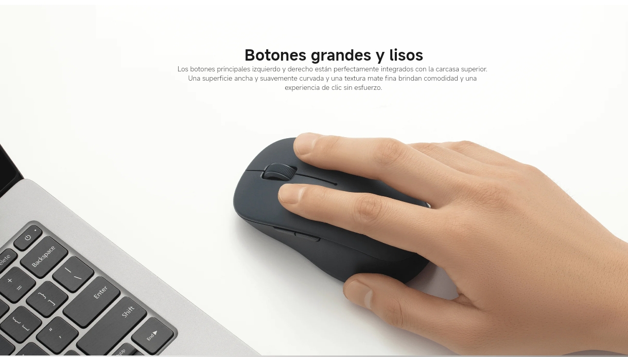 MOUSE XIAOMI DUAL MODE 2 CÓMODO, CURVO Y SILENCIOSO - NEGRO - 2
