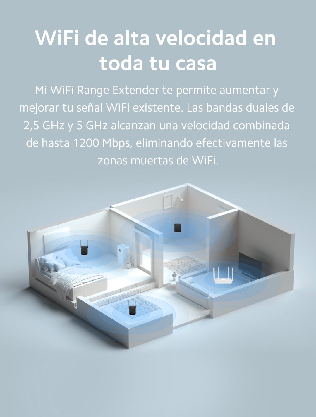 REPETIDOR WIFI XIAOMI AC 1200 DUAL 2.4 GHZ, 5 GHZ - NEGRO - 2