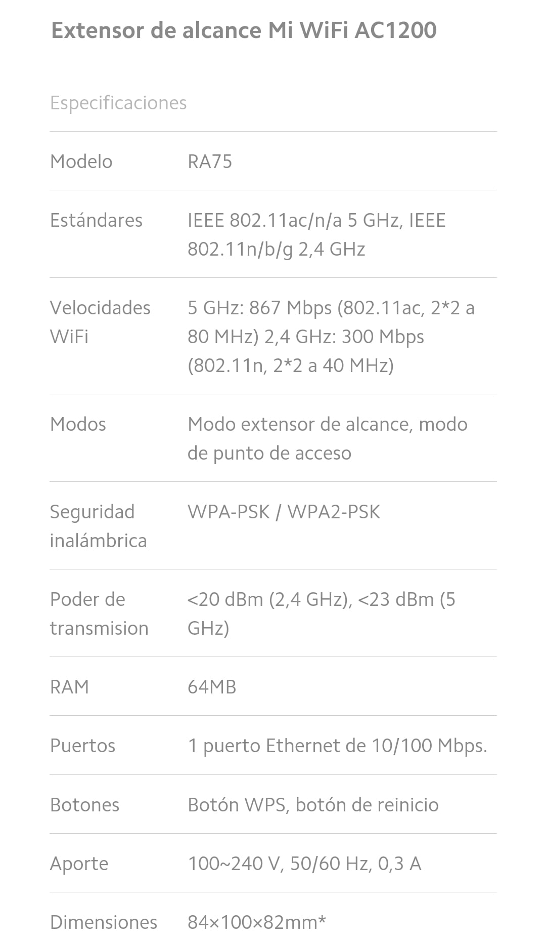 REPETIDOR WIFI XIAOMI AC 1200 DUAL 2.4 GHZ, 5 GHZ - NEGRO - 4