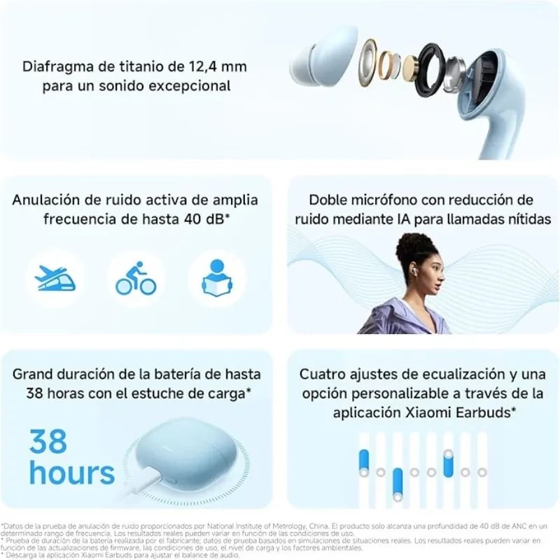 REDMI BUDS 8 LITE - AURICULARES INALÁMBRICOS, BATERÍA 8H/36H - AZUL - 5
