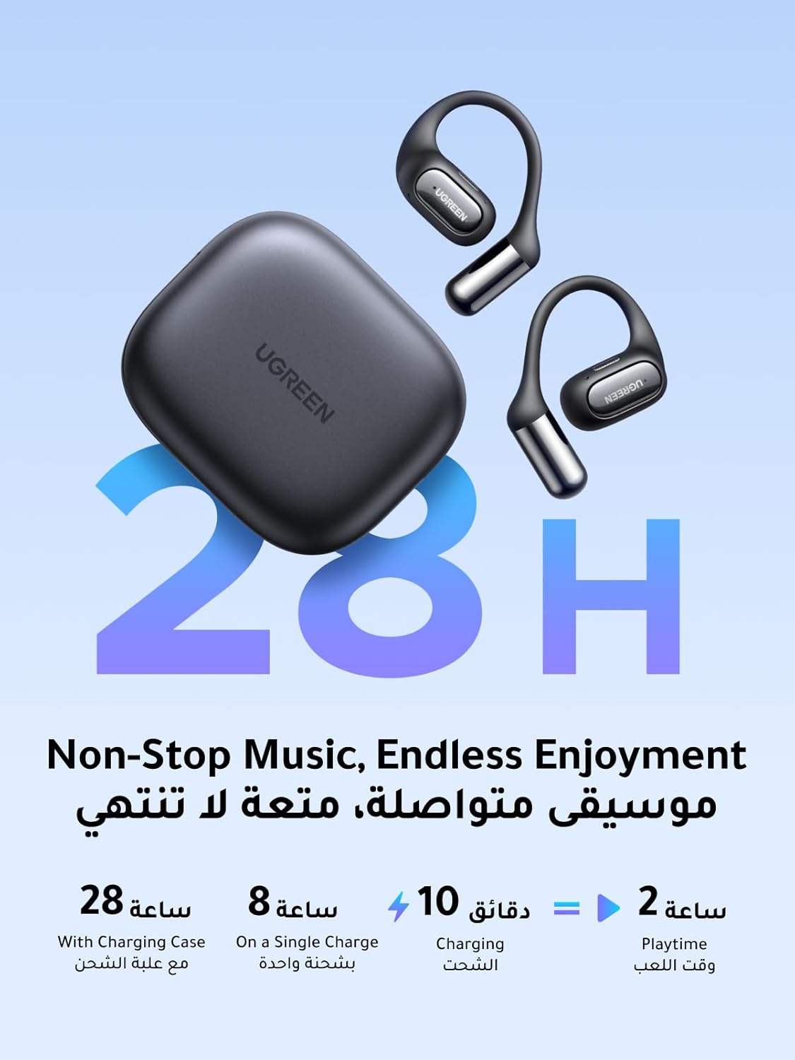 AUDIFONOS UGREEN FITBUDS LLAMADAS NÍTIDAS CON IA SONIDO HIFI IPX5 30H - WS213 - 6