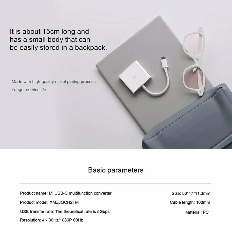 ADAPTADOR DE ORDENADOR XIAOMI USB-C A USB 3.0/COMPATIBLE CON HDMI - 3
