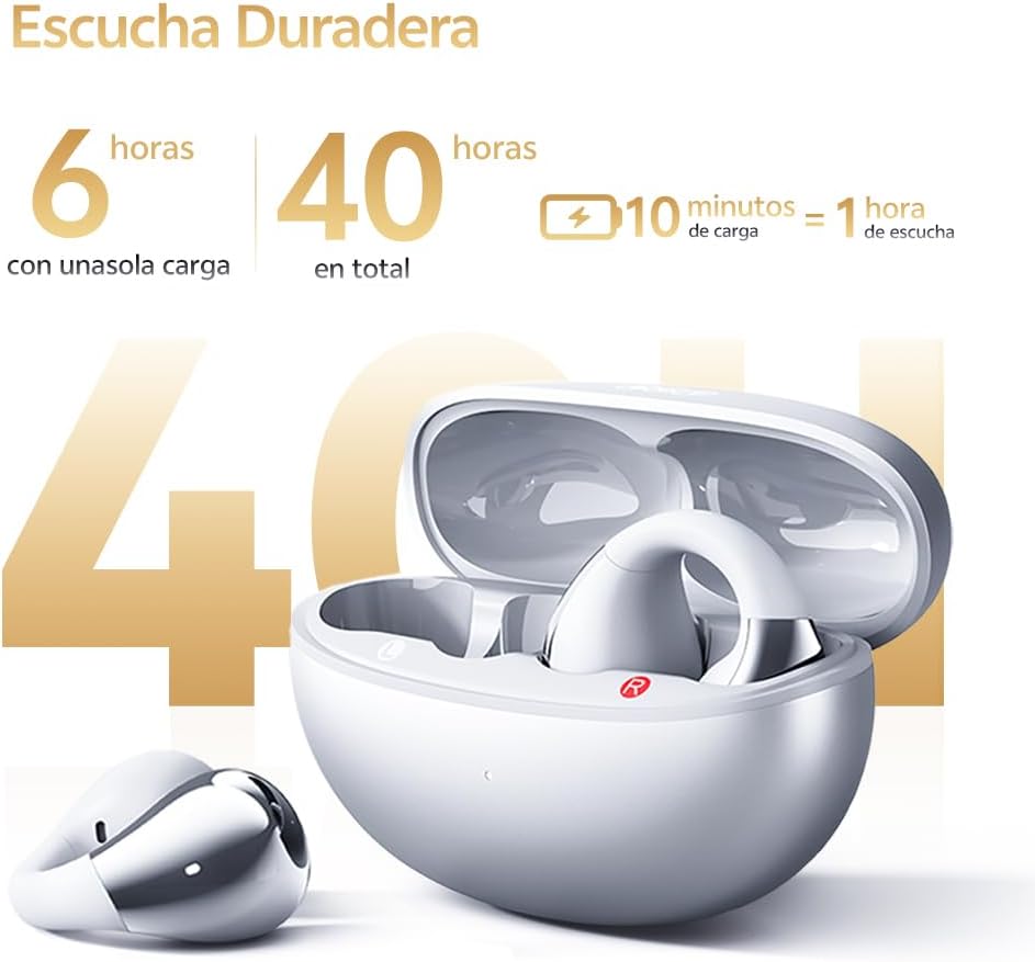 AUDÍFONOS QCY CROSSKY OPEN EAR C30S HI-RES AUDIO CON LDAC BLUETOOTH 6.0 NEGRO - 5