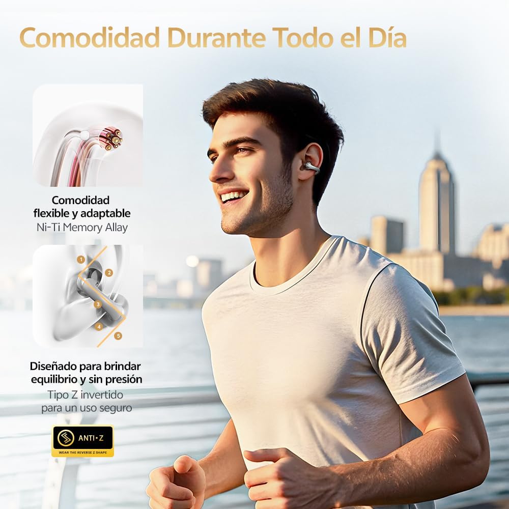 AUDÍFONOS QCY CROSSKY OPEN EAR C30S HI-RES AUDIO CON LDAC BLUETOOTH 6.0 NEGRO - 6