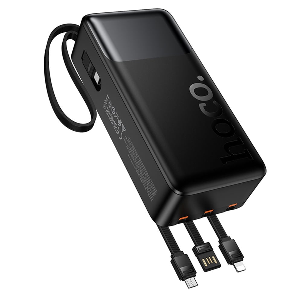 POWER BANK HOCO CABLES INTEGRADO 30000 CARGA RAPIDA 22.5W J156B - NEGRO - 2