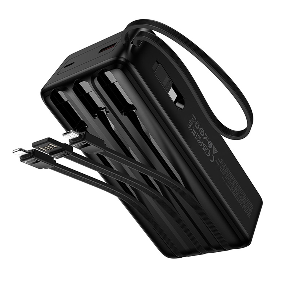 POWER BANK HOCO CABLES INTEGRADO 30000 CARGA RAPIDA 22.5W J156B - NEGRO - 4