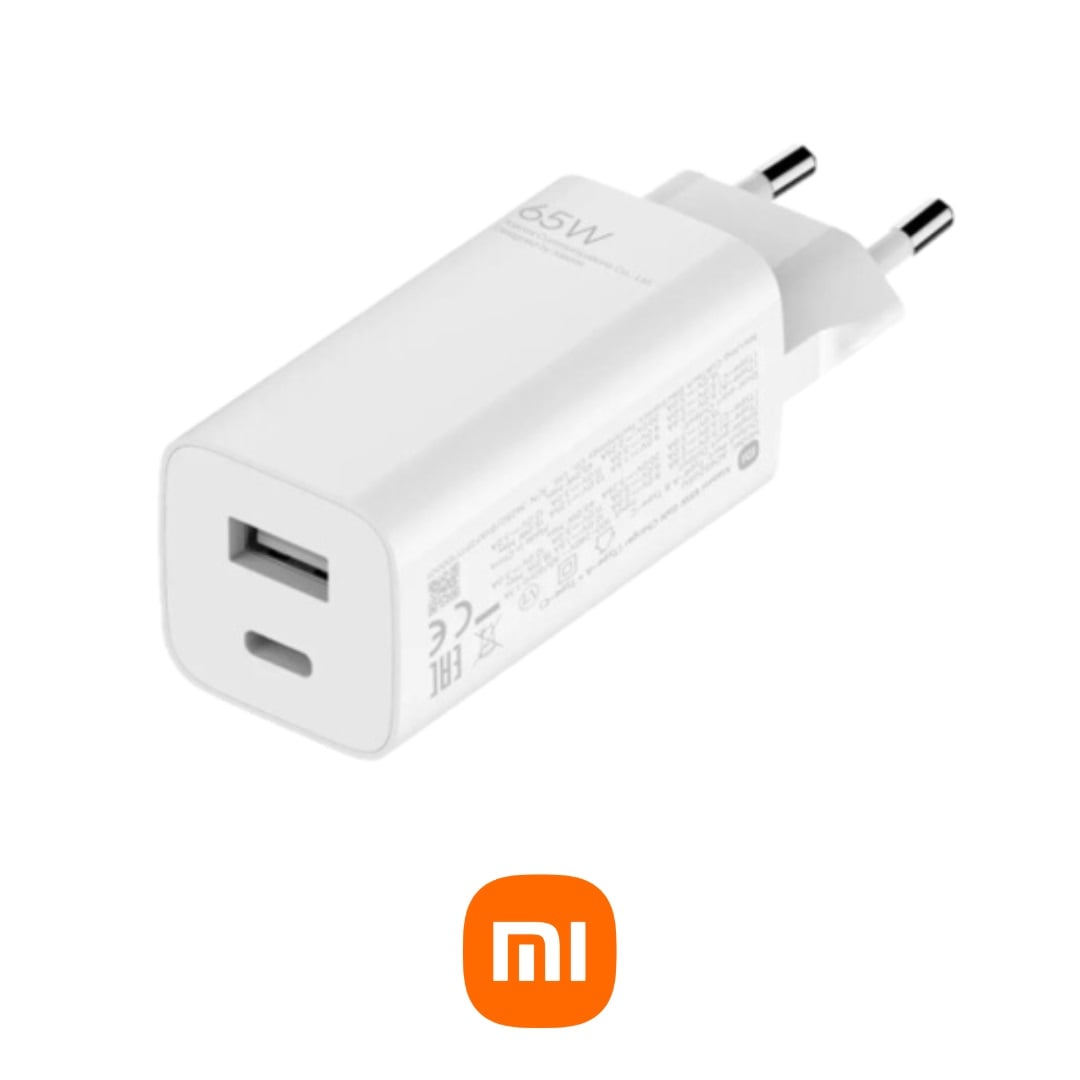 CARGADOR XIAOMI 65W TURBO CHARGUE + CABLE USB A - USB C - BLANCO - 3