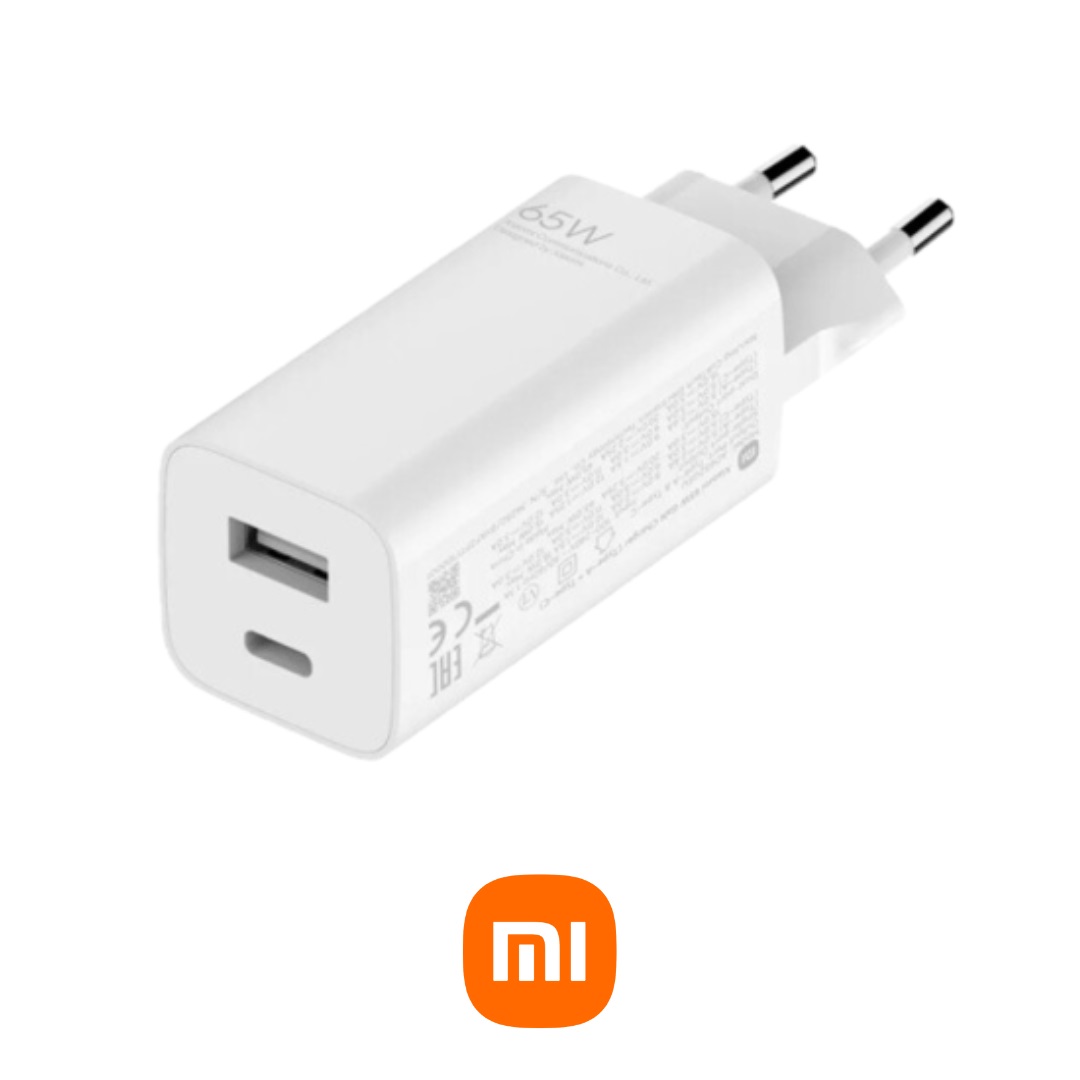CARGADOR XIAOMI 65W TURBO CHARGUE + CABLE USB A - USB C - BLANCO - 4