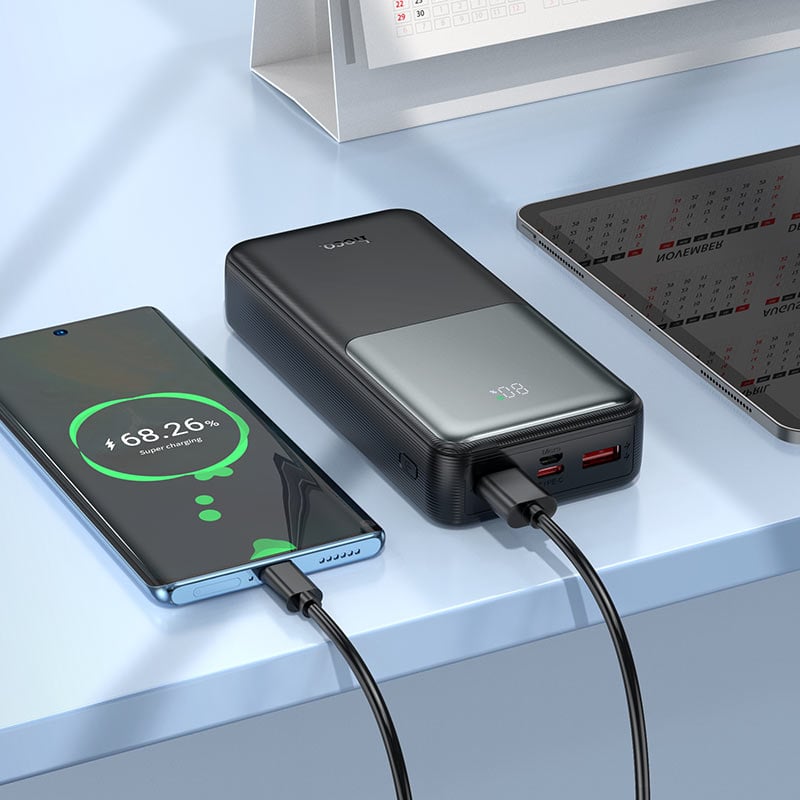 POWER BANK HOCO 20000 22W LED DISPLAY J136A PARA SAMSUNG,XIAOMI, IPHONE - NEGRO - 4