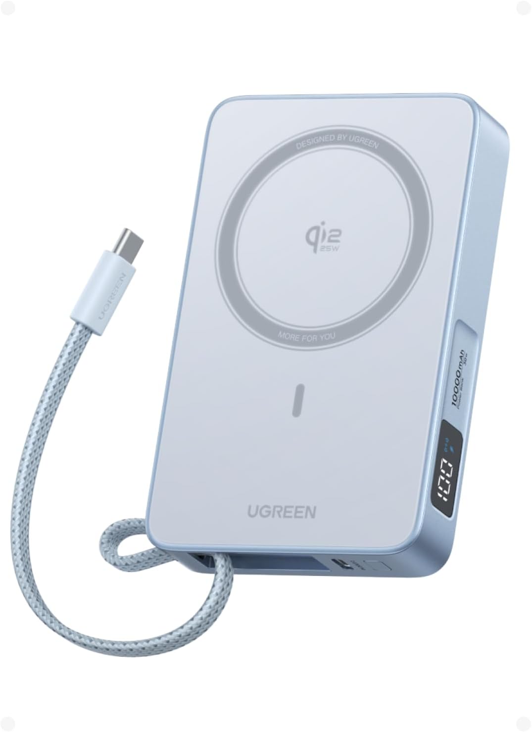 POWER BANK UGREEN 10000MHA CARGA INALÁMBRICA CERTIFICADA QI2 DE 25 W - - 1