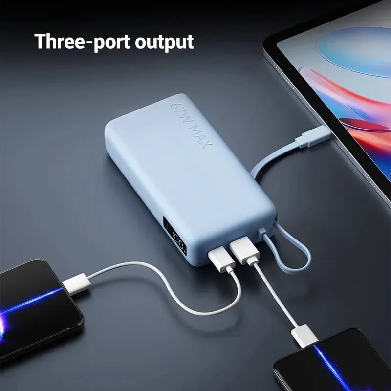 POWER BANK XIAOMI 67W  20000MHA (CABLE INTEGRADO) AZUL HIELO - 5