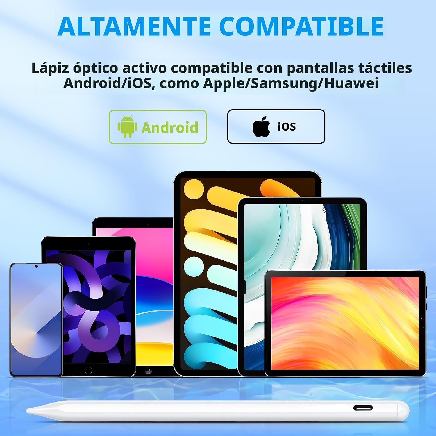 LAPIZ PARA TABLET CAPACITIVO MAGNÉTICO HOCO GM109 RECARGABLE - BLANCO - 2