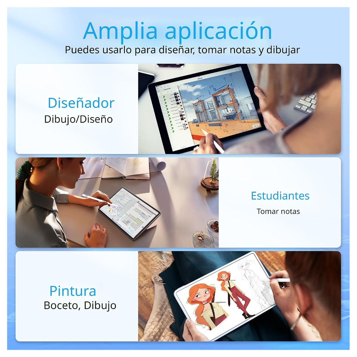 LAPIZ PARA TABLET CAPACITIVO MAGNÉTICO HOCO GM109 RECARGABLE - BLANCO - 5