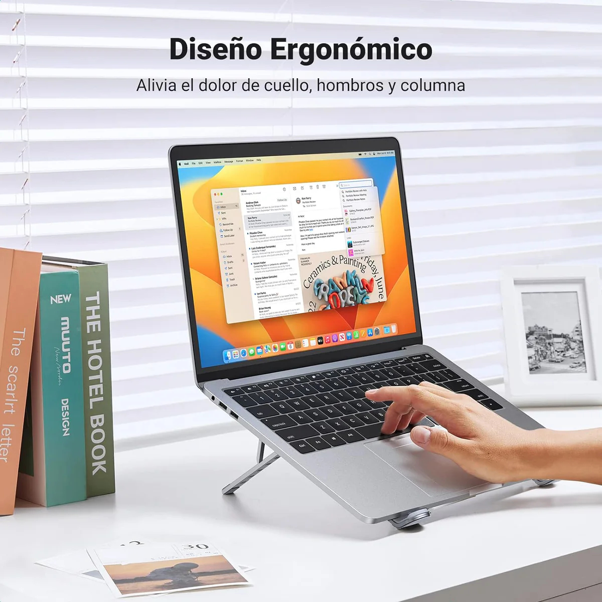 SOPORTE PARA LAPTOPS UGREEN DE ALUMINIO PLEGABLE - 4