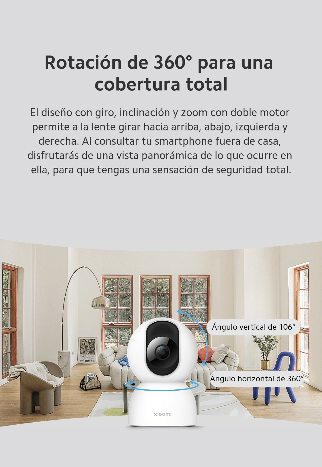 CÁMARA DE SEGURIDAD XIAOMI C400 360° 4MP DOBLE BANDA WIFI - 3