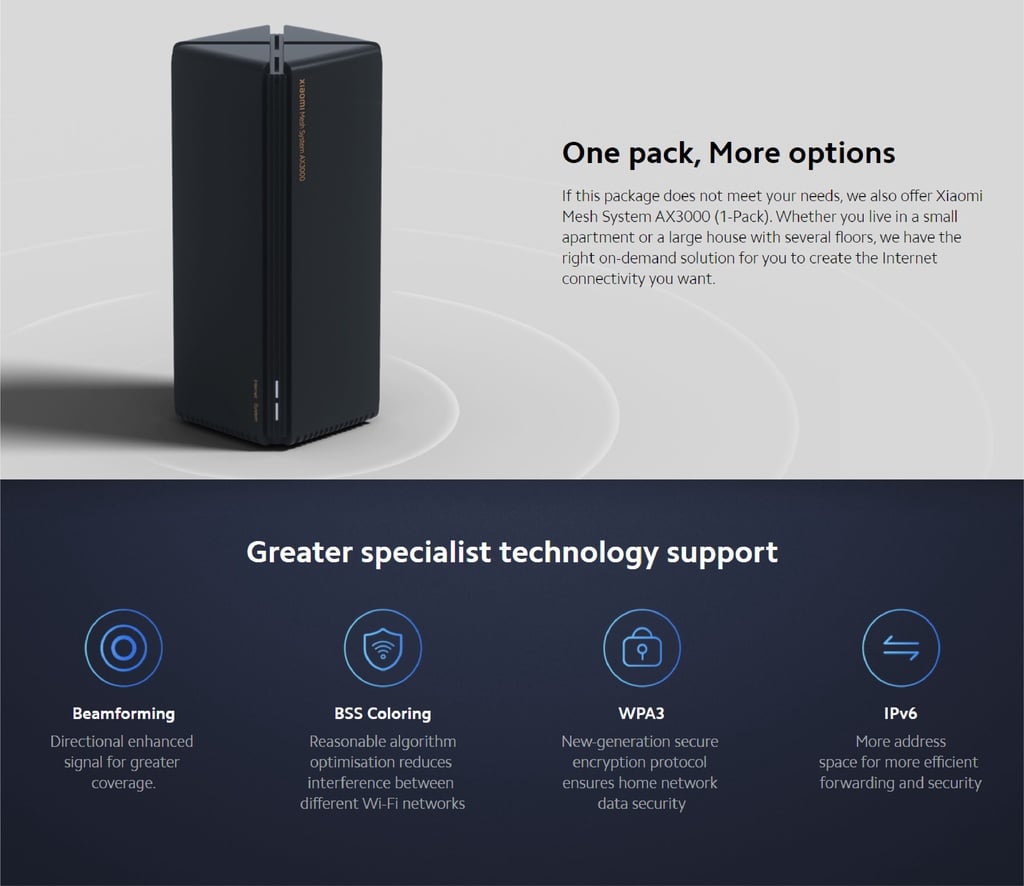 ROUTER XIAOMI MESH SYSTEM AX3000 5G/2.4G WIFI 6  ( 2 PACK ) - 4