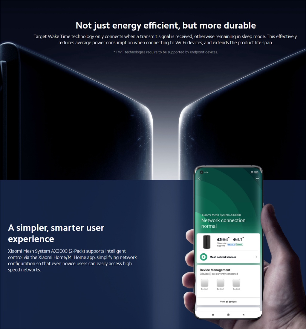 ROUTER XIAOMI MESH SYSTEM AX3000 5G/2.4G WIFI 6  ( 2 PACK ) - 6