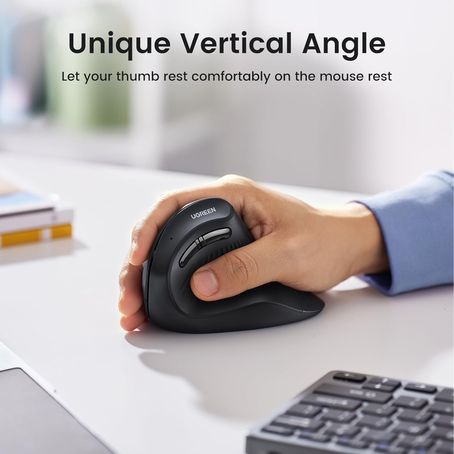 MOUSE UGREEN VERTICAL INALÁMBRICO BLUETOOTH ERGONÓMICO CON 5 BOTONES - 3
