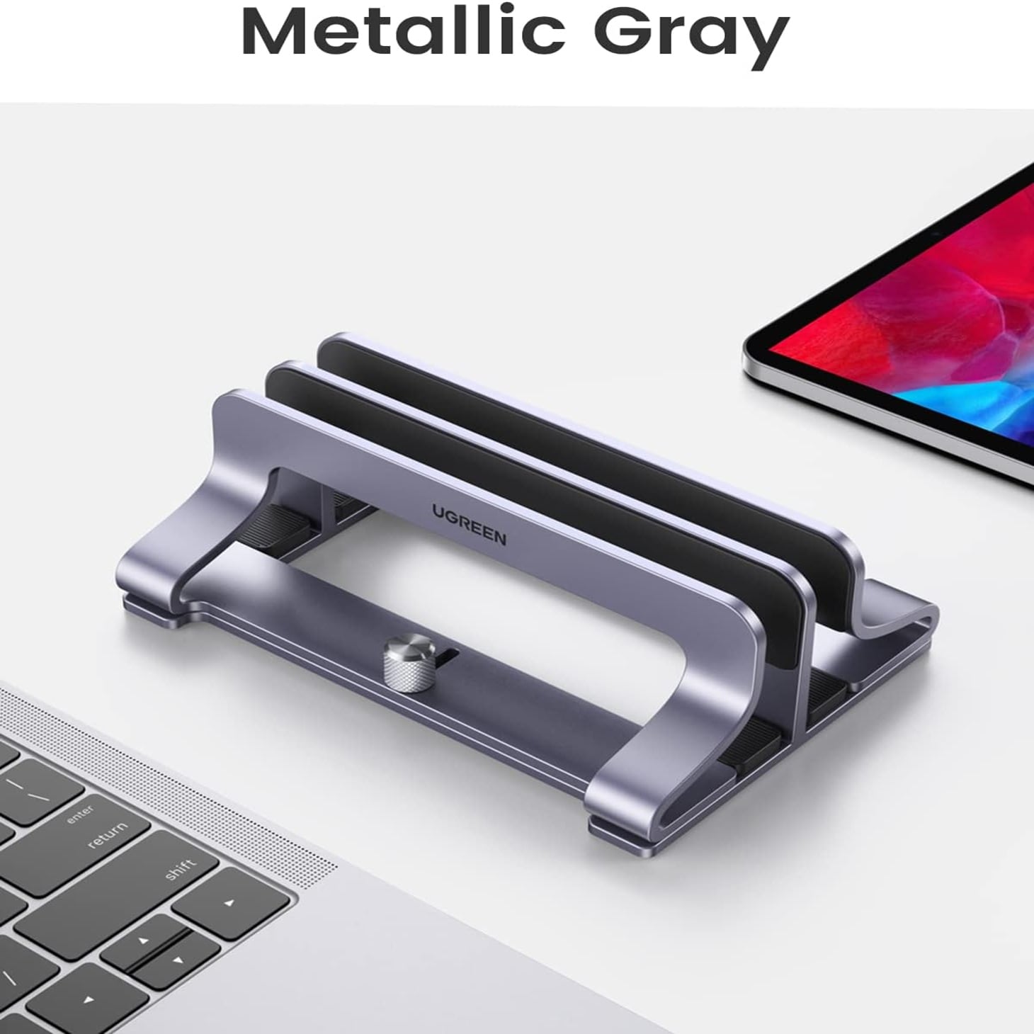 SOPORTE PARA LAPTOP UGREEN ALUMINIO DE 2 RANURAS PARA ESCRITORIO, HASTA 17,3' - 3