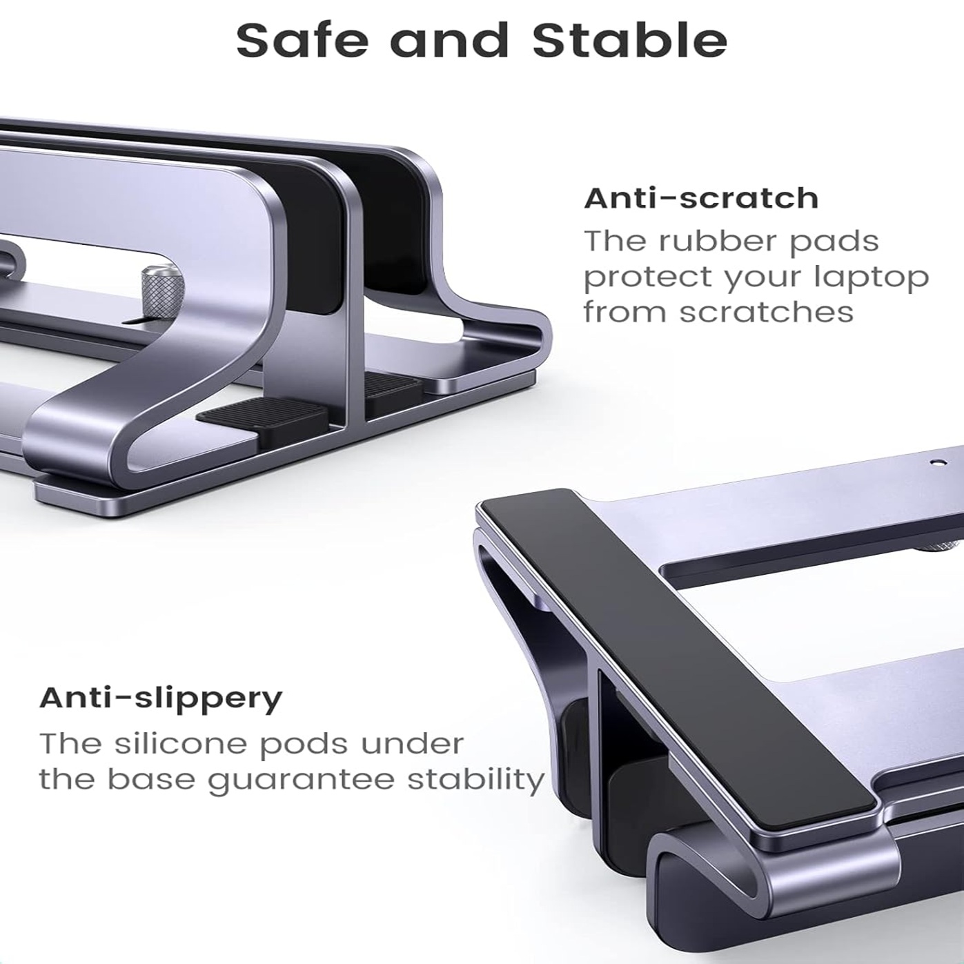 SOPORTE PARA LAPTOP UGREEN ALUMINIO DE 2 RANURAS PARA ESCRITORIO, HASTA 17,3' - 5