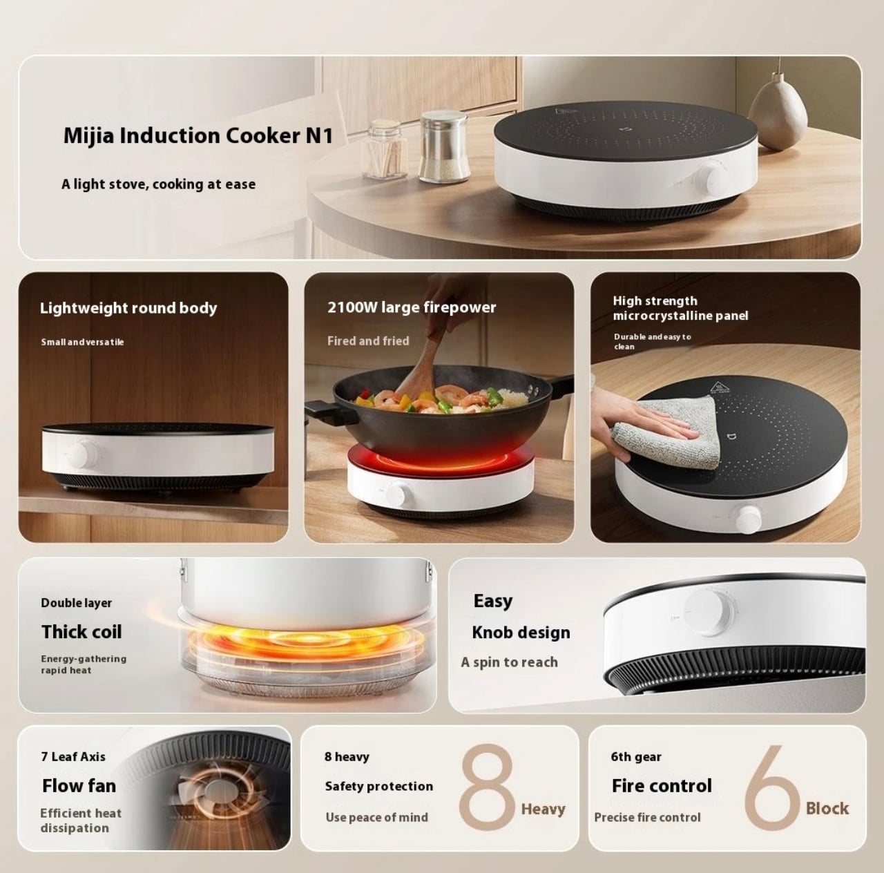 COCINA DE INDUCCION XIAOMI COOKER N1 RÁPIDA COCCIÓN - 2