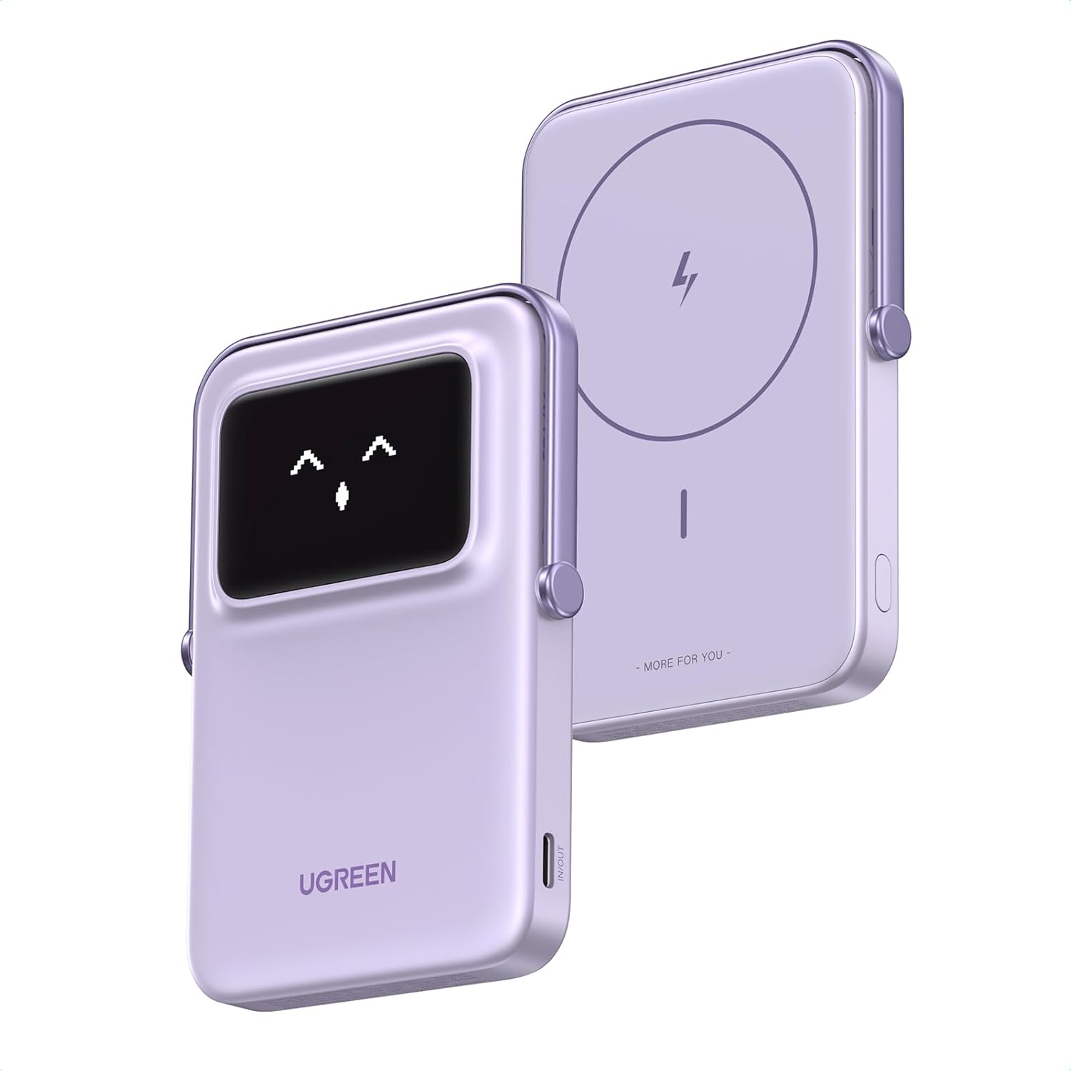 POWER BANK UGREEN CARGA INALAMBRICA MAGNETICO 5000MHA CON SOPORTE PB571 - PURPURA - 3