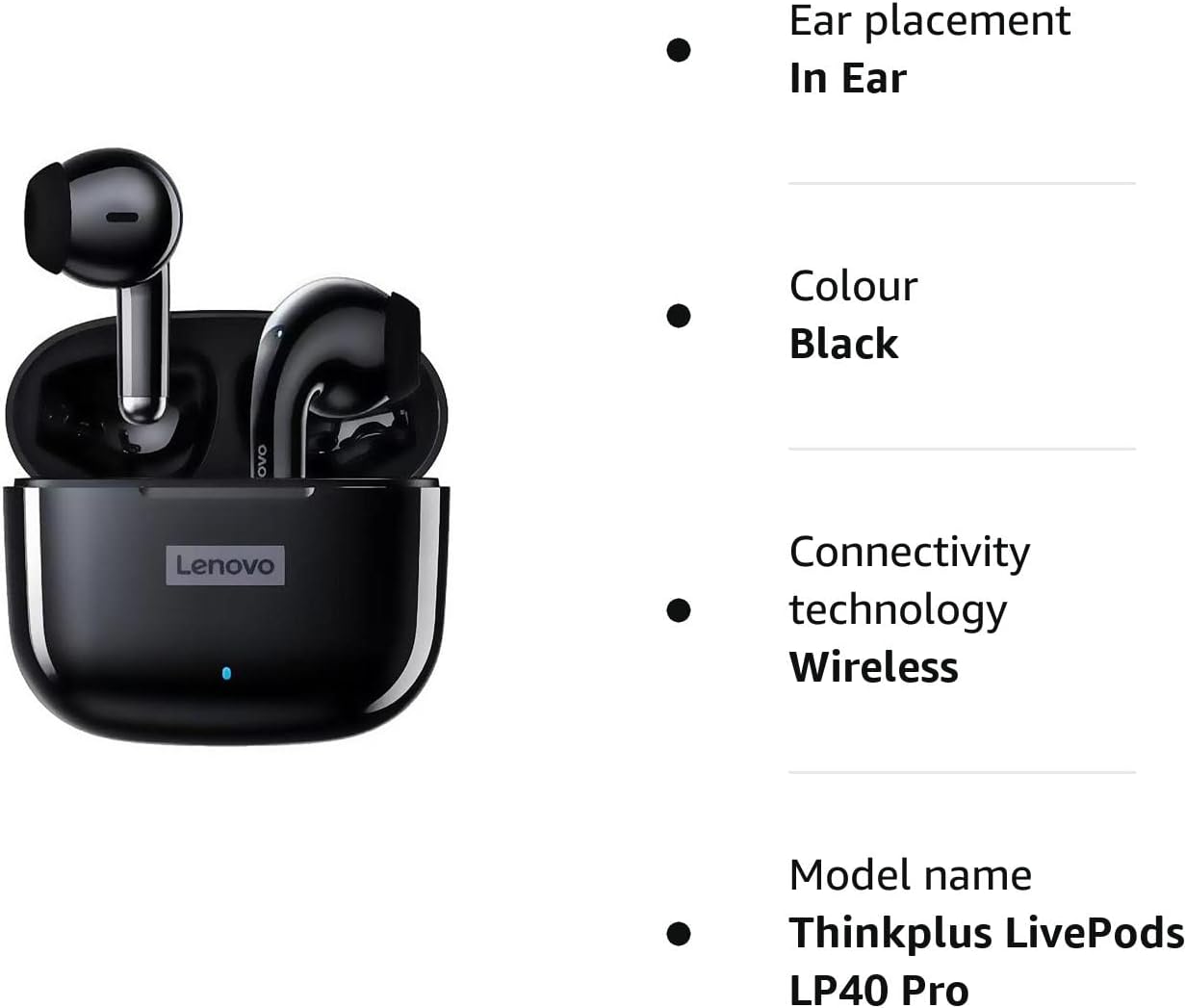 LENOVO LP40 PRO LIVEPODS THINKPLUS CONTROL TACTIL IPX5 - BLACK - 4