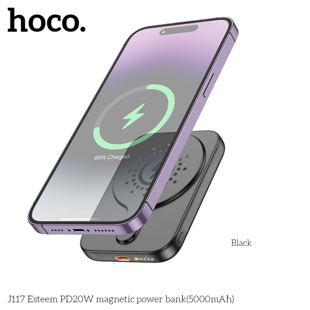 POWER BANK INALAMBRICO MAGSAFE HOCO 5000MHA PD20W - 1