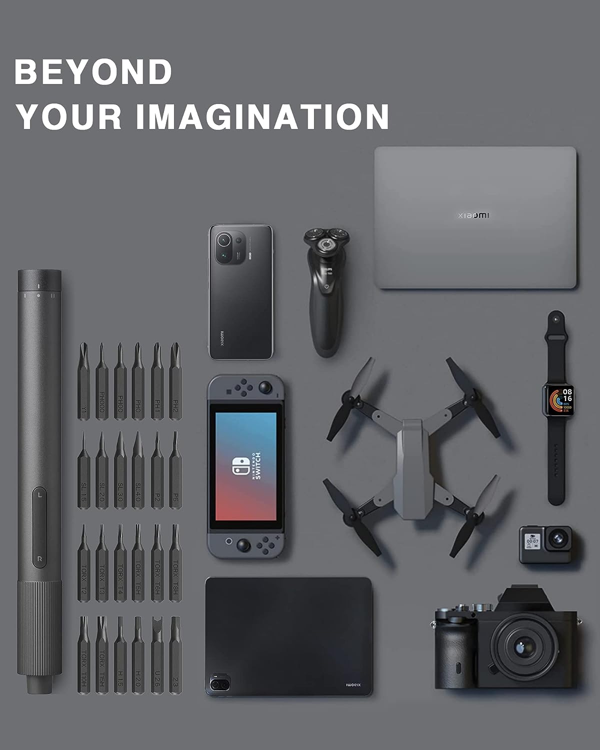 DESTORNILLADOR XIAOMI ELÉCTRICO 24 EN 1, ESTUCHE MAGNETICO CASE ALUMI. - 5