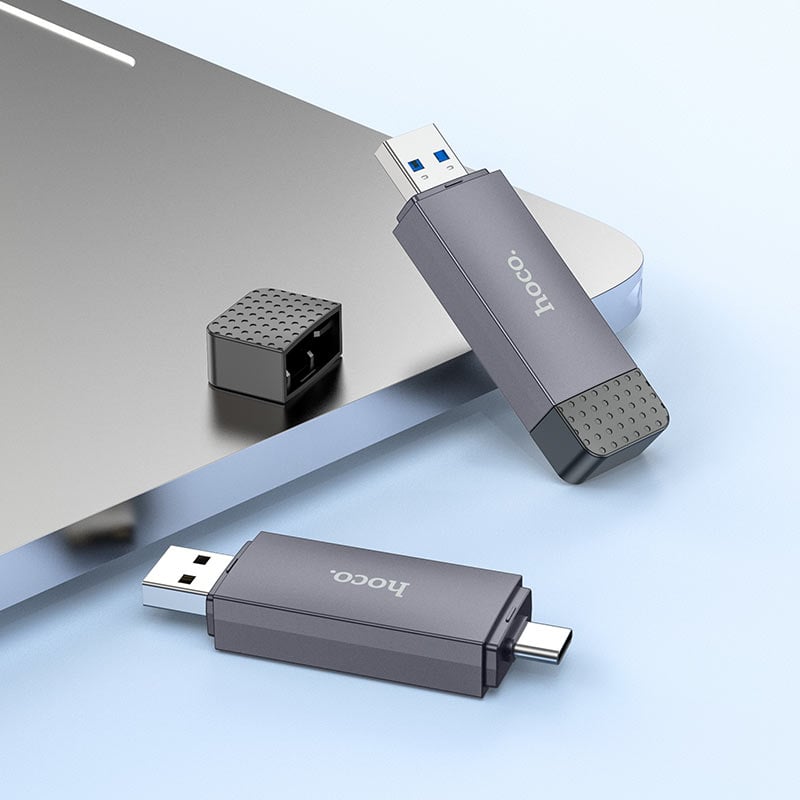 LECTOR DE MEMORIA MICRO SD 2 EN 1 HOCO UP 2TB USB 3.0 - 4