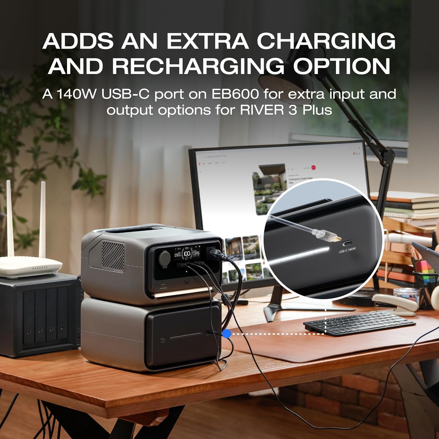 BATERÍA DE EXTERNA PARA RIVER 3 PLUS 600W DE 572WH PUERTO USB-C DE 140W INTEGRADO PARA CARGA - 5
