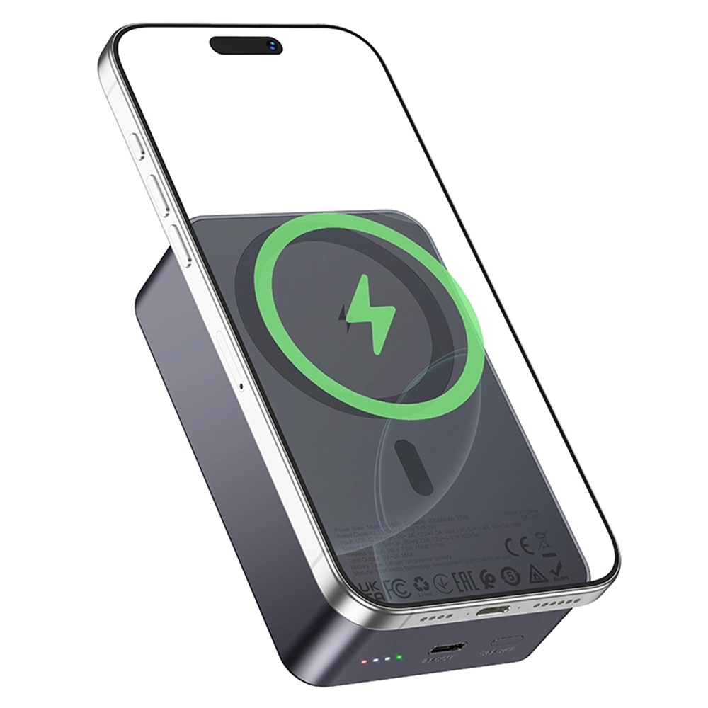 POWER BANK HOCO 20000 MHA CARGA INALAMBRICA PD20W J160B - GREY - 1